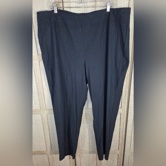 New Eileen Fisher Womens Slim Ankle Crepe Pants Size 2X Made In USA Navy Blue - Picture 2 of 13
